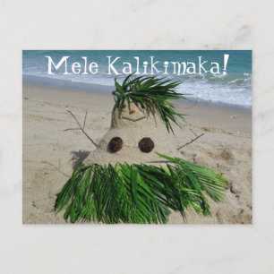Merry Christmas/ Mele Kalikimaka Snowman Sandman Feiertagspostkarte