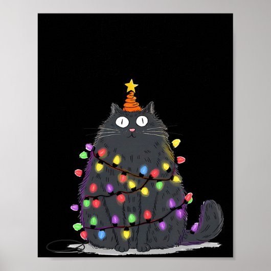 Merry Christmas Meowy Cats Tree Lovers Cute Catmas Poster (Vorne)
