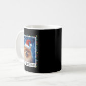 Merry Christmas Meranian Santa Hat Xmas Dog Lights Kaffeetasse (Vorderseite Links)