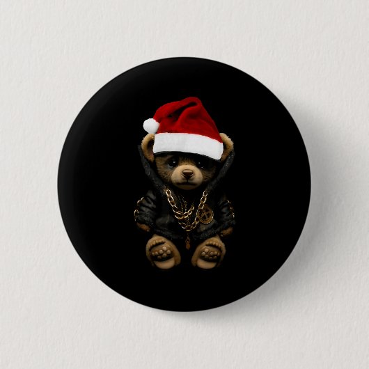 Merry Christmas Merry 2025 Teddy Fashion Rap Teddy Button (Vorderseite)