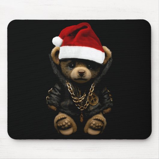 Merry Christmas Merry 2025 Teddy Fashion Rap Teddy Mousepad (Vorne)
