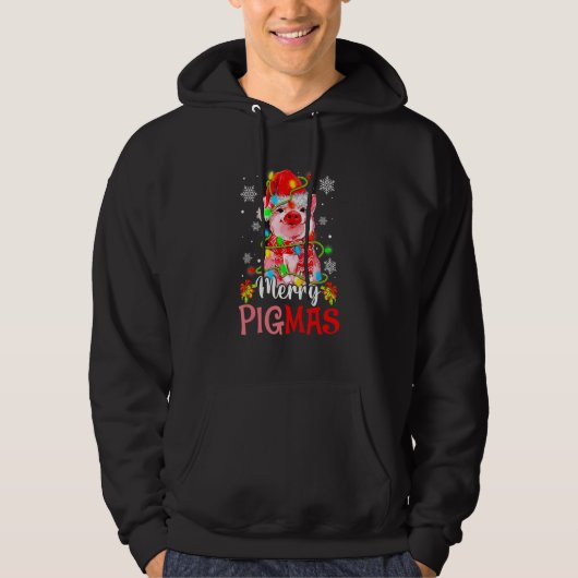 Merry Christmas Merry Pigmas Cute Pig  Xmas  2 Hoodie (Vorderseite)