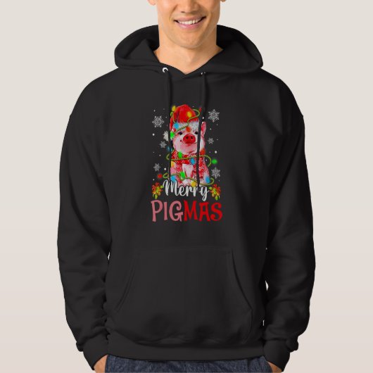 Merry Christmas Merry Pigmas Cute Pig Xmas 3 Hoodie (Vorderseite)