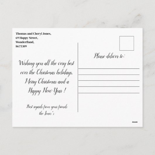 Merry Christmas message Feiertagspostkarte (Rückseite)