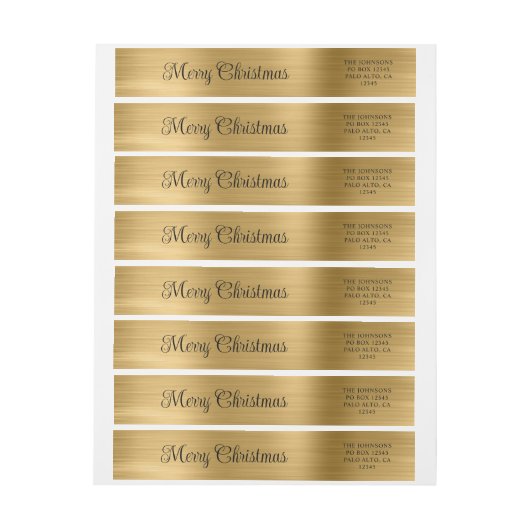 Merry Christmas Metallic Gold (Bogen)