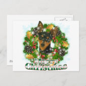 Merry Christmas Min Pin Feiertagspostkarte (Vorne/Hinten)