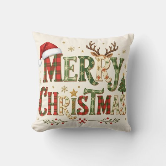 Merry Christmas minimal chic Kissen (Vorderseite)
