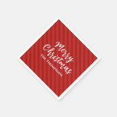 Merry Christmas Minimalist Simple Striped Red Serviette (Ecke)