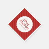 Merry Christmas Minimalist Simple Striped Red  Serviette (Ecke)