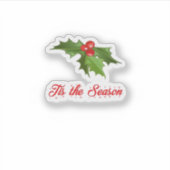 Merry Christmas Mistletoe Aufkleber (Vorderseite)