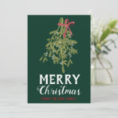 MERRY CHRISTMAS Mistletoe Botanical Handmade Custo Karte (Stehend Vorderseite)