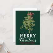 MERRY CHRISTMAS Mistletoe Botanical Handmade Custo Karte (Vorderseite/Rückseite Beispiel)
