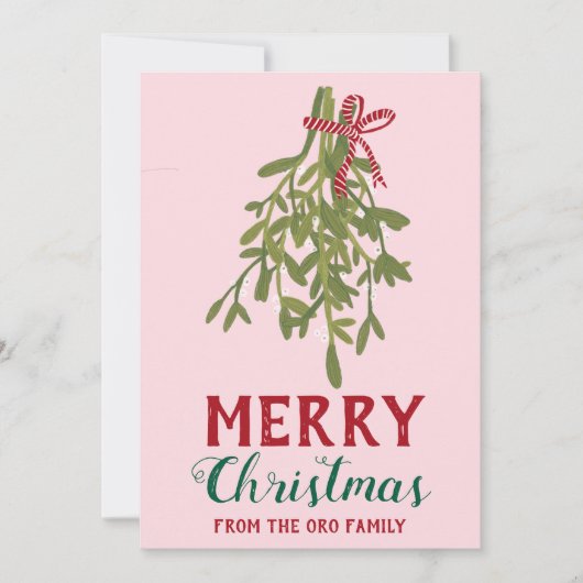 MERRY CHRISTMAS Mistletoe Botanical Handmade Custo Karte (Vorderseite)