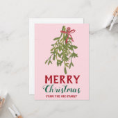 MERRY CHRISTMAS Mistletoe Botanical Handmade Custo Karte (Vorderseite/Rückseite Beispiel)
