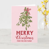 MERRY CHRISTMAS Mistletoe Botanical Handmade Karte (Gelbe Blume)
