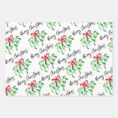 MERRY CHRISTMAS Mistletoe Festival Kiss Me Holiday Geschenkpapier Set (Vorderseite)