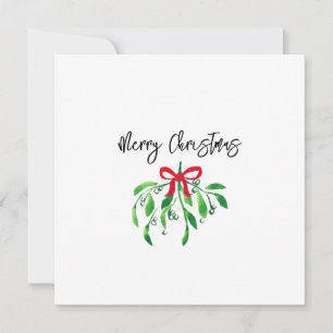 MERRY CHRISTMAS Mistletoe Festive Holiday Kiss Karte