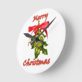 merry christmas mistletoe runde wanduhr (Winkel)