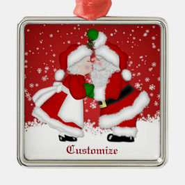 Merry Christmas Mistletoe Santa Ornament Aus Metall