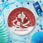 Merry Christmas Mistletoe Santa Pappteller (Party)