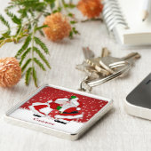 Merry Christmas Mistletoe Santa Schlüsselanhänger (Seite)