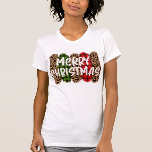 MERRY CHRISTMAS MIT FARBEN BRUSHEN T-Shirt (Vorderseite)