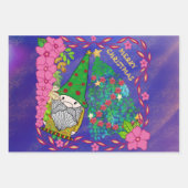 MERRY CHRISTMAS MIT GNOME XMAS TREE GESCHENKPAPIER SET (Vorderseite 2)