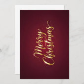 "Merry Christmas" mit goldglänzender Schrift Einladung (Vorne/Hinten)