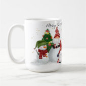 MERRY CHRISTMAS MIT NIEDLICHEN GNOMES & SNOWMAN KAFFEETASSE (Links)