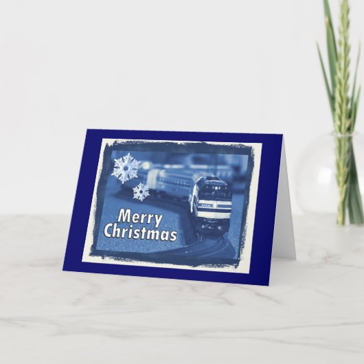 Merry Christmas Model Train Card Feiertagskarte (Vorderseite)