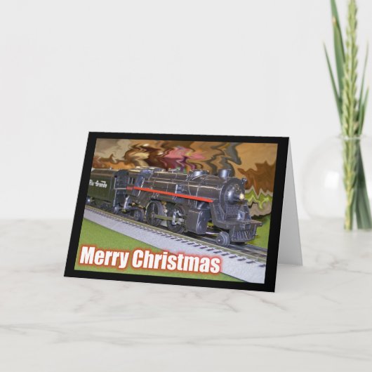 Merry Christmas Model Train Card Feiertagskarte (Vorderseite)