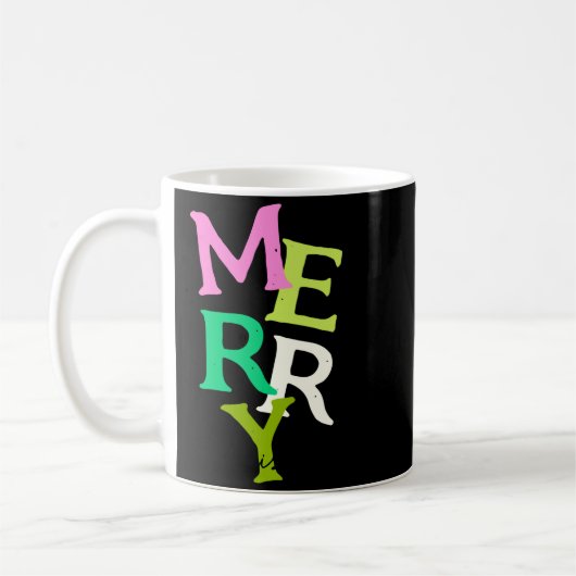 Merry Christmas Modern Bright Holiday Kaffeetasse (Links)