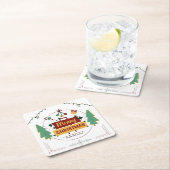 Merry Christmas Modern Minimalist Style Coaster Rechteckiger Pappuntersetzer (Vor Ort)