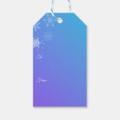 Merry Christmas Modern Snowflake Purple Blue Geschenkanhänger (Rückseite)