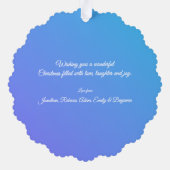 Merry Christmas Modern Snowflake Purple Blue Ornament Karte (Rückseite)