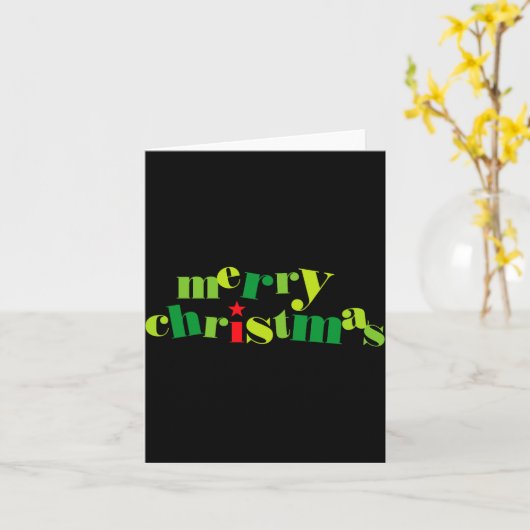 Merry Christmas Modern Tygraphy _1 Karte (Gelbe Blume)