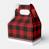 Merry Christmas Monogram Wreath Buffalo Plaid Geschenkschachtel (Rückseite)