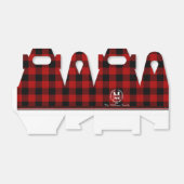 Merry Christmas Monogram Wreath Buffalo Plaid Geschenkschachtel (Ungefaltet)