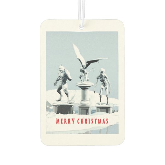 Merry Christmas. Monster ice sculptures Autolufterfrischer (Rückseite)