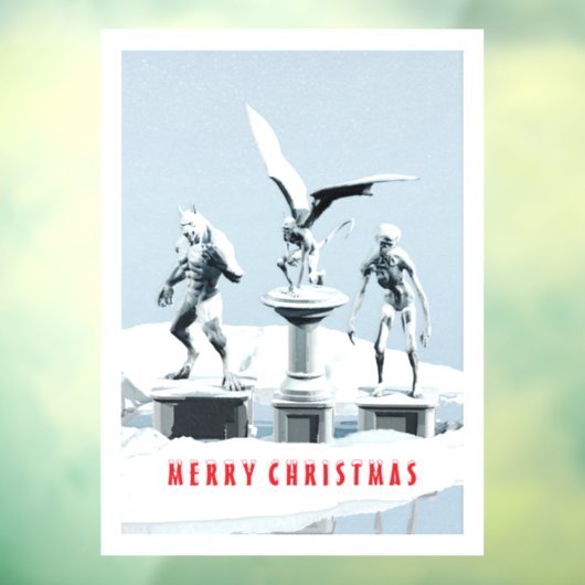 Merry Christmas. Monster ice sculptures Fensteraufkleber (Blatt 3)