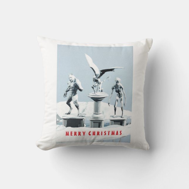 Merry Christmas. Monster ice sculptures Kissen (Vorderseite)