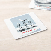 Merry Christmas. Monster ice sculptures Rechteckiger Pappuntersetzer (angewinkelt)