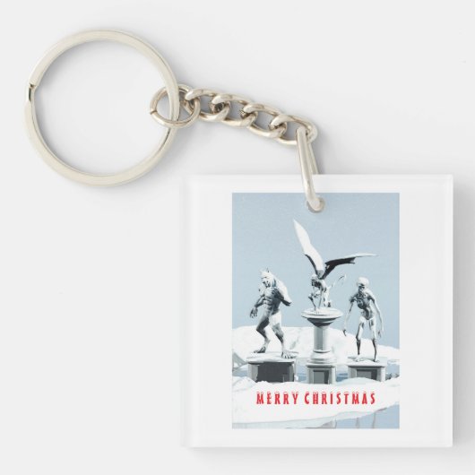 Merry Christmas. Monster ice sculptures Schlüsselanhänger (Vorderseite)