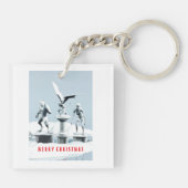 Merry Christmas. Monster ice sculptures Schlüsselanhänger (Rückseite)