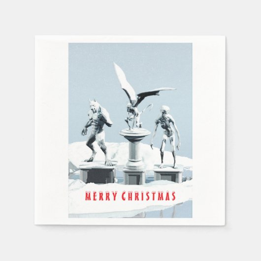 Merry Christmas. Monster ice sculptures Serviette (Vorderseite)