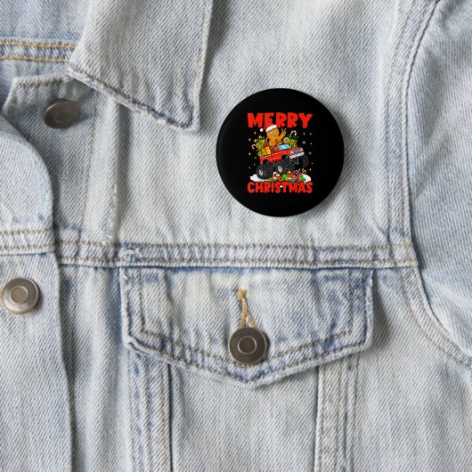 Merry Christmas Monster Truck Funny Gingerbread Me Button (Beispiel)