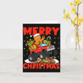 Merry Christmas Monster Truck Funny Gingerbread Me Karte (Gelbe Blume)