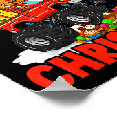 Merry Christmas Monster Truck Funny Gingerbread Me Poster (Ecke)