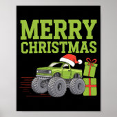 Merry Christmas Monster Truck Toddler Boys Xmas Poster (Vorne)