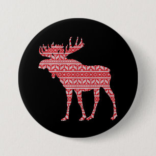 MERRY CHRISTMAS MOOSE BUTTON